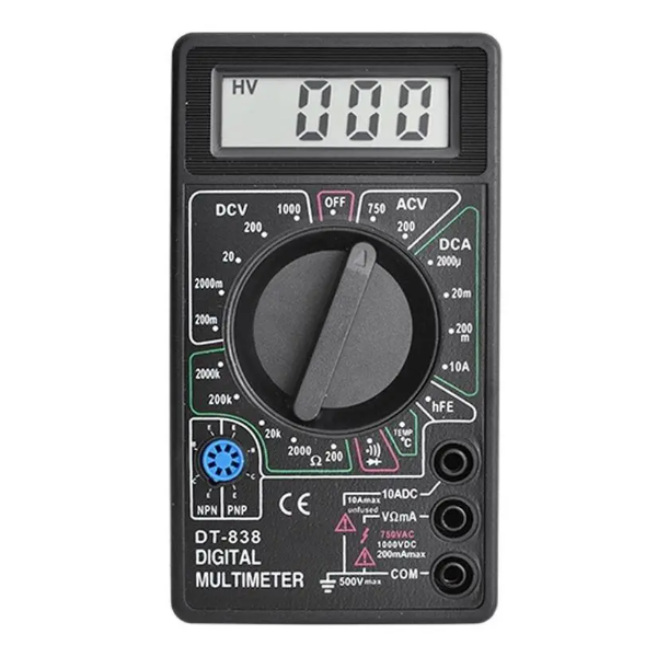 Универсальный мультиметр Digital Tech DT838 черный - изображение 3