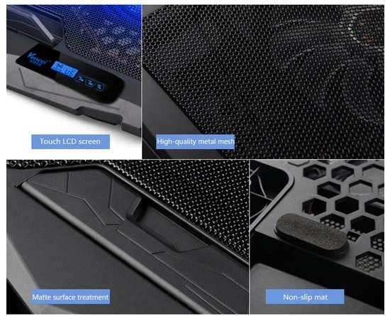 Подставка для ноутбука охлаждающая Laptop S18 с подсветкой, 4 охлаждающих вентилятора, до 17 диагонали - изображение 5