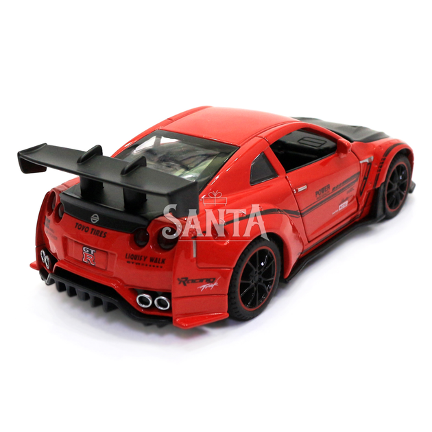Игрушечная машинка металлическая Nissan GT-R «АвтоЕксперт» Ниссан ГТ-Р красный звук свет 15*4*7 см (700701) - изображение 4