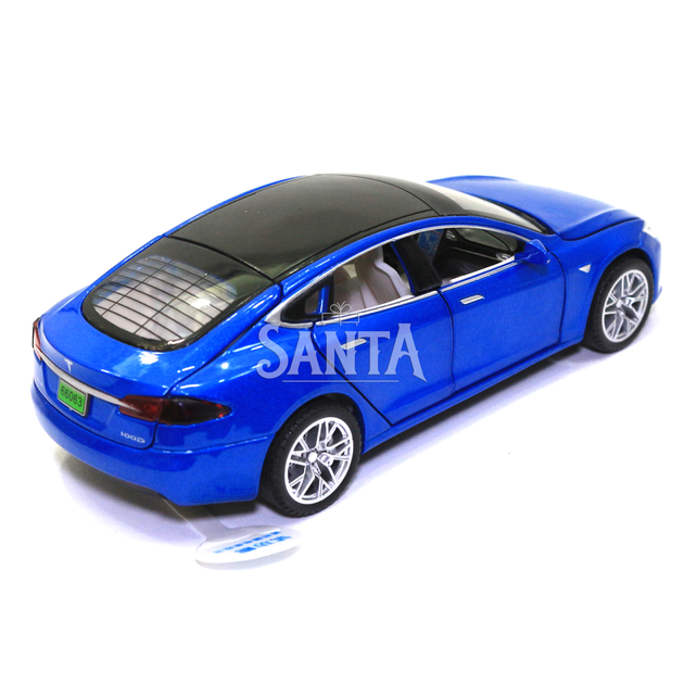 Іграшкова машинка металева Tesla «АвтоСвіт» Тесла синій, світло, звук, 15*4*5 см, (AS-2829) - зображення 4
