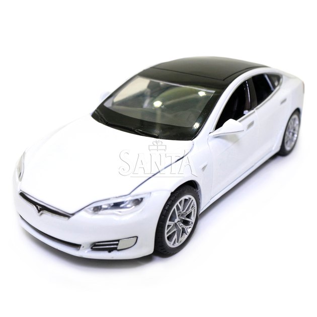 Іграшкова машинка металева Tesla «АвтоСвіт» Тесла білий, світло, звук, 15*4*5 см, (AS-2829) - зображення 2