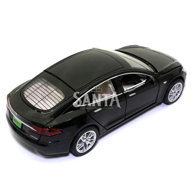Іграшкова машинка металева Tesla Model S 100D «АвтоСвіт» Тесла чорне світло звук 15*4*5 см (AS-2829) - зображення 4