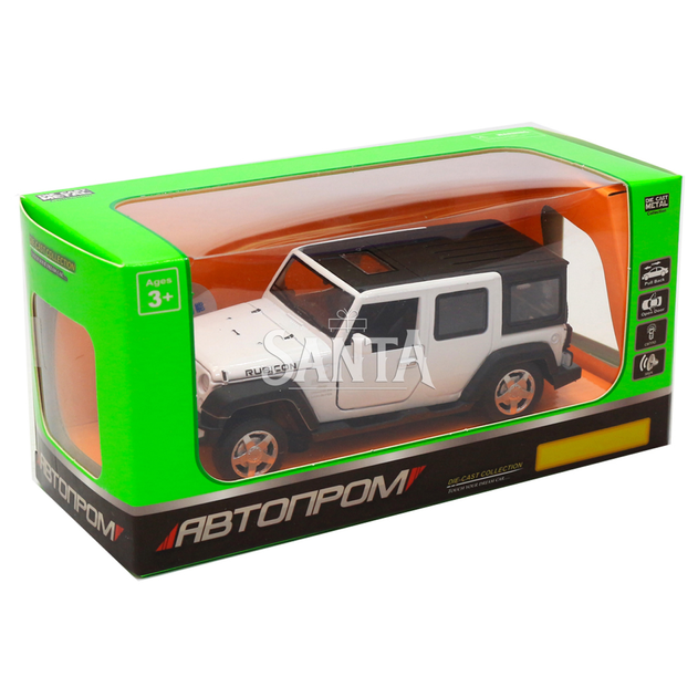 Игрушечная машинка металлическая джип «Jeep», Автопром, белый, 6*15*6, от 3 лет, (6616) - Фото 4 Игрушечная машинка металлическая джип «Jeep», Автопром, белый, 6*15*6, от 3 лет, (6616) - изображение 4