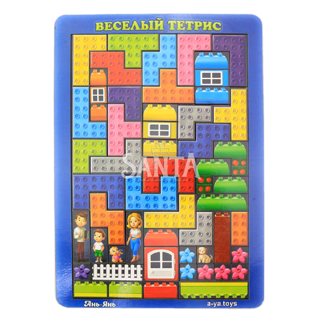 Игра тетрис «Конструктор», деревянная игрушка, пазл сортер вкладыш ,Ань-Янь, 32*23*1 см, от 3 лет, (ПСД161) - изображение 2