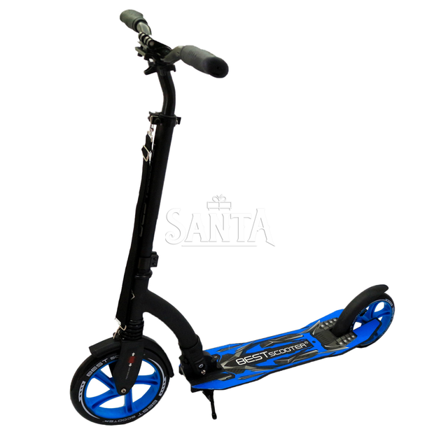 Самокат двухколесный BEST SCOOTER амортизатор, колеса PU, 230 мм, синий, до 100 кг (54664) - изображение 2