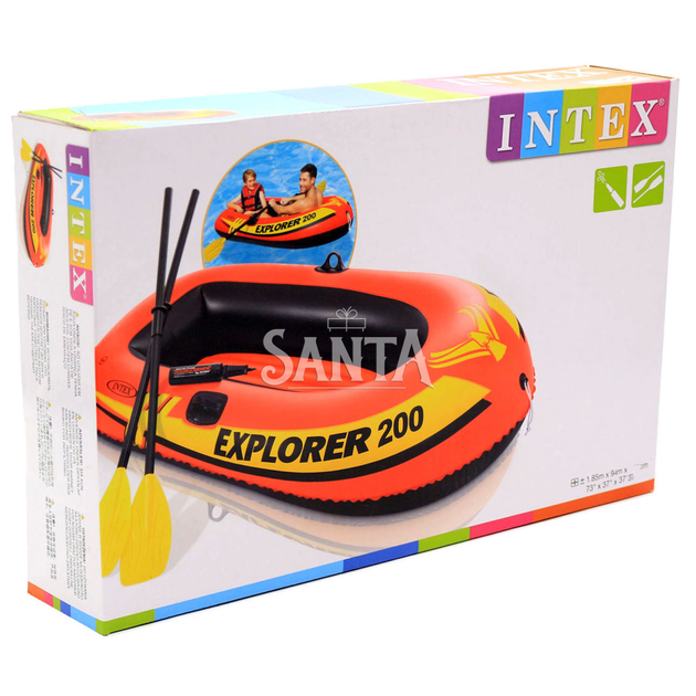 Надувная лодка Intex 185x94x41 см, Explorer 200 Set+, пластиковые весла и ручной насос (58331) - Фото 2 Надувная лодка Intex 185x94x41 см, Explorer 200 Set+, пластиковые весла и ручной насос (58331) - изображение 2