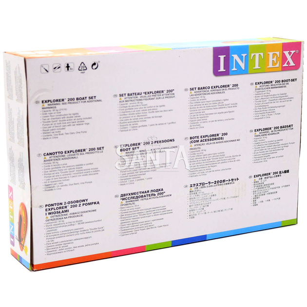 Надувная лодка Intex 185x94x41 см, Explorer 200 Set+, пластиковые весла и ручной насос (58331) - Фото 3 Надувная лодка Intex 185x94x41 см, Explorer 200 Set+, пластиковые весла и ручной насос (58331) - изображение 3