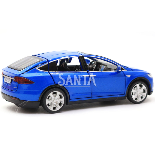Машинка игровая автопром Tesla металл, 16, синий, свет, звук, двери открываются (6603) - изображение 3