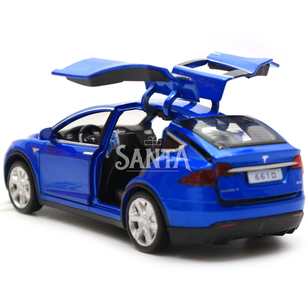 Машинка игровая автопром Tesla металл, 16, синий, свет, звук, двери открываются (6603) - изображение 7