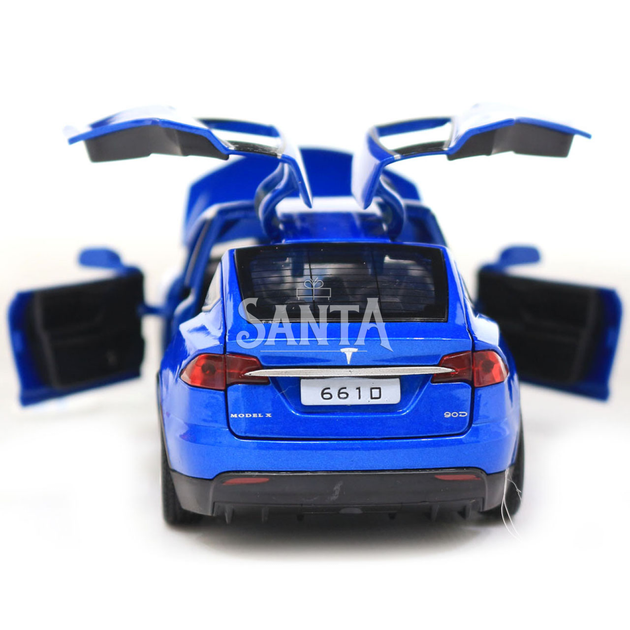 Машинка игровая автопром Tesla металл, 16, синий, свет, звук, двери открываются (6603) - изображение 10