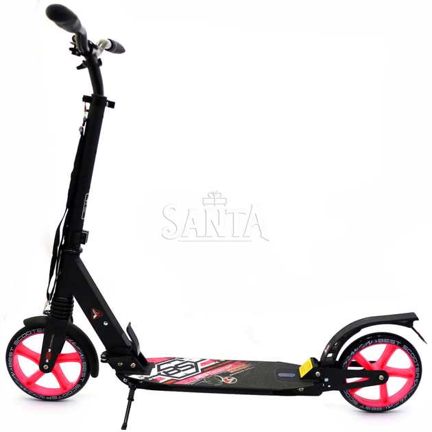 Самокат двухколесный BEST SCOOTER розовый, 2 амортизатора, колеса PU - 200 мм (62825) - изображение 2