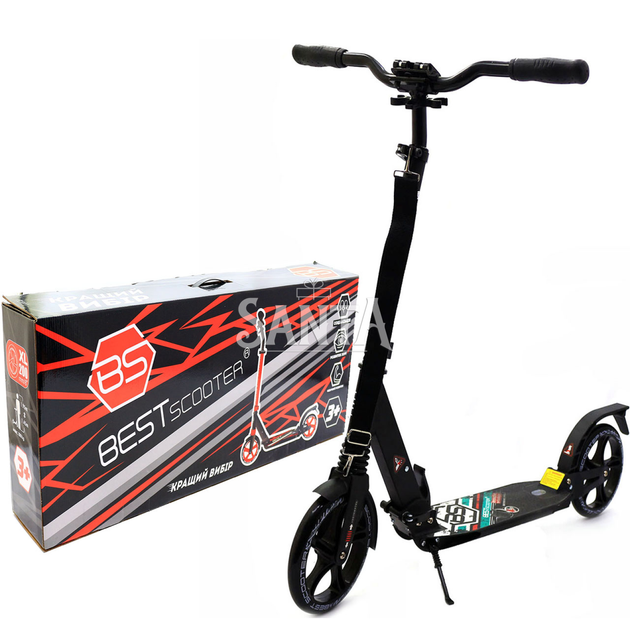 Самокат двухколесный BEST SCOOTER бирюза, 2 амортизатора, колеса PU - 200 мм (22788) - изображение 6