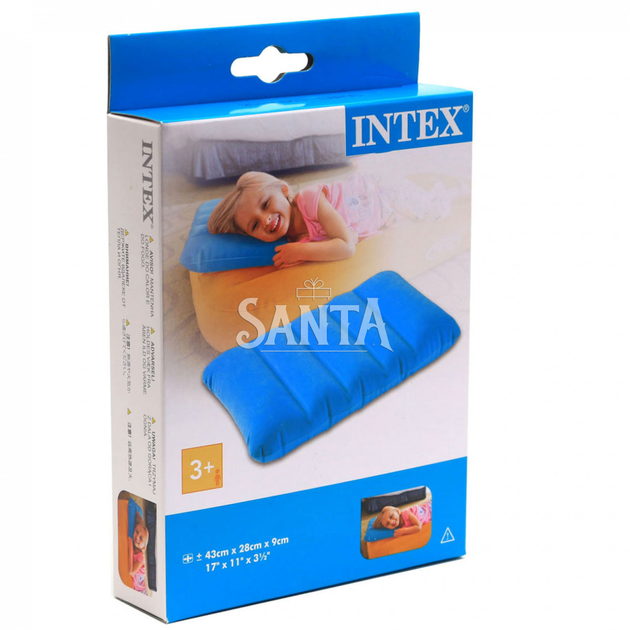 Подушка надувная Intex Интекс голубая (арт.68676) - Фото 3 Подушка надувная Intex Интекс голубая (арт.68676) - изображение 3