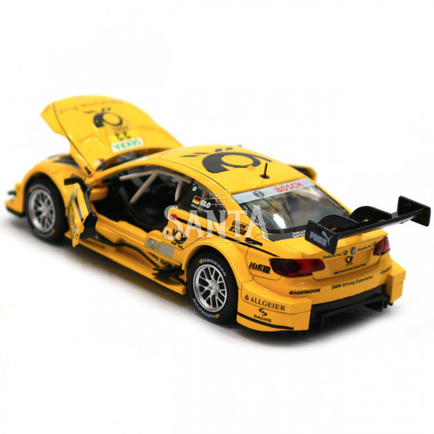 Машинка игровая автопром «BMW M3 DTM» металл, 15, желтый, свет, звук, двери открываются (7854) - изображение 5