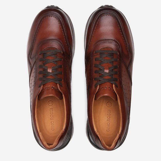 Buty sportowe męskie skórzane na platformie do kostki Gino Rossi MB-GRAFTON-03 45 30 cm Brązowe (5903698540207) - obraz 5
