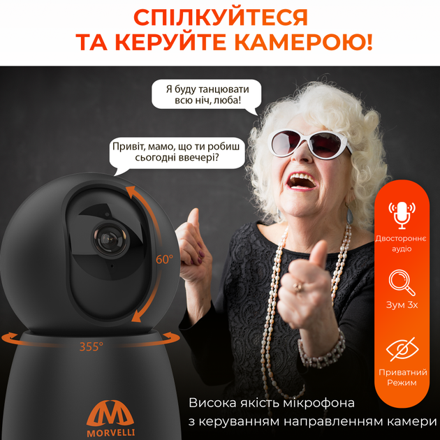 Умная IP WiFi Камера Morvelli FHD30 FullHD - изображение 3