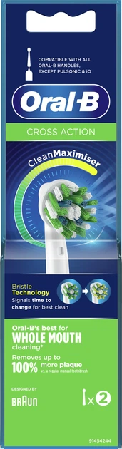 Насадки до зубної щітки Oral-B Cross Action, 2 шт (4210201355298) Poland - зображення 3