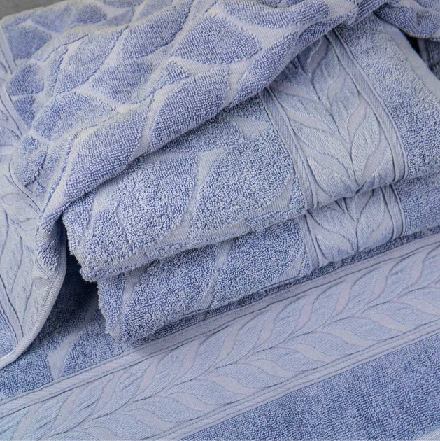 Банное махровое полотенце GM Textile 70x140см Премиум качества Листья ...