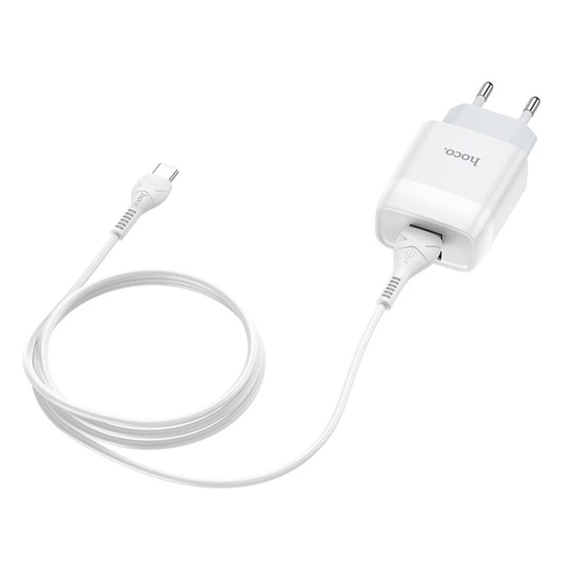 Мережевий зарядний пристрій HOCO C73A Glorious dual port charger set(Type-C) 12W White (6931474713070) - зображення 3