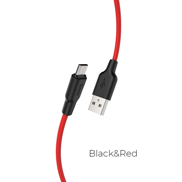 Зарядний кабель HOCO Plus Silicone X21 N Червоно-чорний USB-A - Micro-USB 12 Вт 1 м 11042 - Фото 2 Зарядний кабель HOCO Plus Silicone X21 N Червоно-чорний USB-A - Micro-USB 12 Вт 1 м 11042 - изображение 2