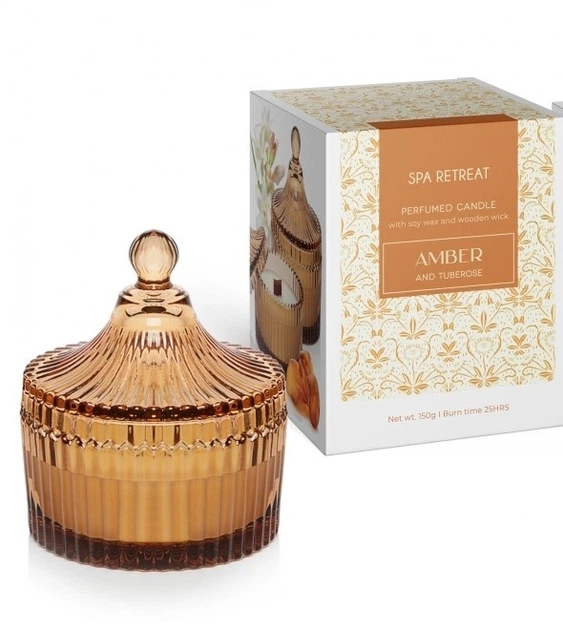 Свічка ароматизована в склі Bartek Candles Еліт Спа Амбер 150г. - изображение 3