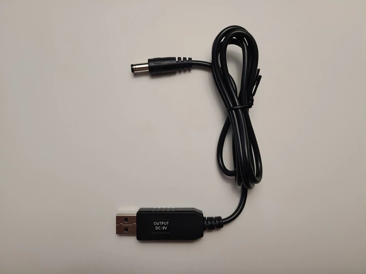 Кабель живлення перетворювач із USB-DC 5V на 9V 5.5x2.1мм для роутера, модему - Фото 1 Кабель живлення перетворювач із USB-DC 5V на 9V 5.5x2.1мм для роутера, модему - зображення 1