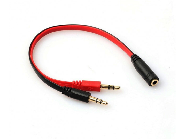 Сплиттер Jack 3.5(мама) =>2*Jack 3.5(папа) для наушников и микрофон ...