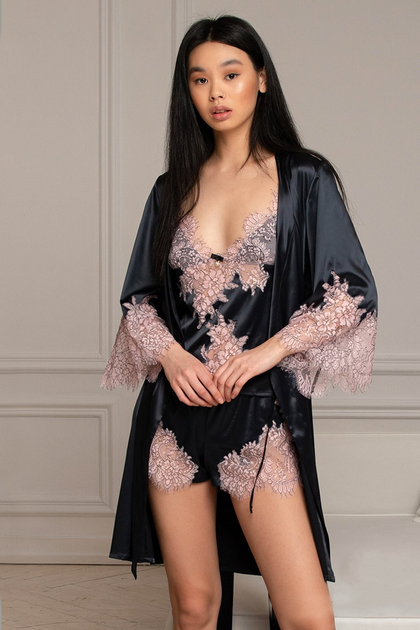 Топ с кружевом пижама Felena Black Rose 771 46(L) Черный 