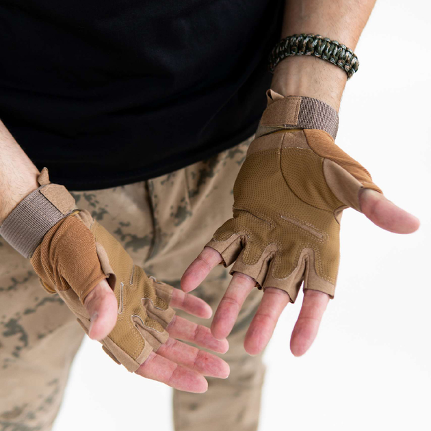 Тактические перчатки беспалые койот 2764k M - изображение 2