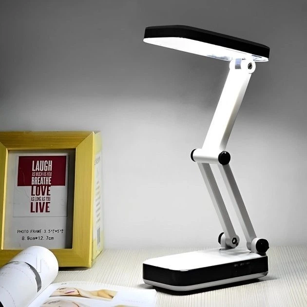 Настольная складная аккумуляторная USB лампа 24 LED, Yiteng YT-666, Настольный светодиодный светильник Лампа трансформер для школьника Белая - изображение 11