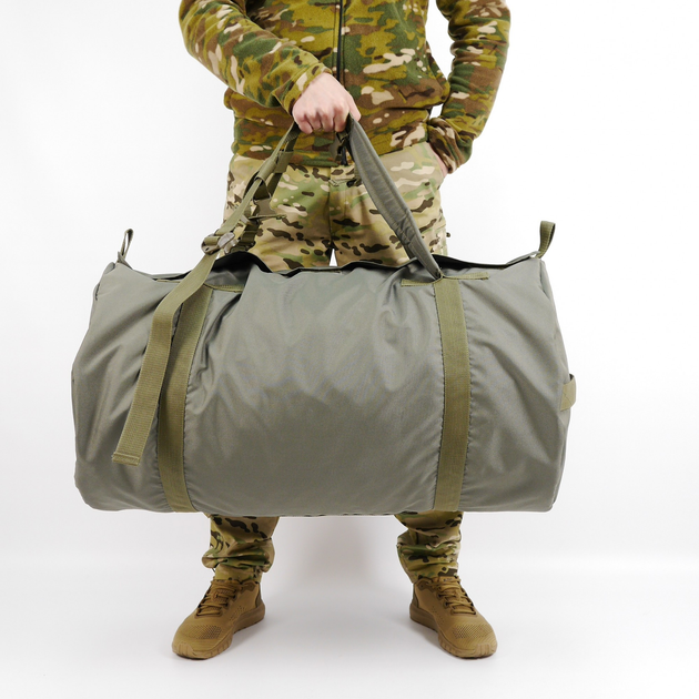 Баул тактичний військовий транспортний сумка-рюкзак 120 л Олива - зображення 2