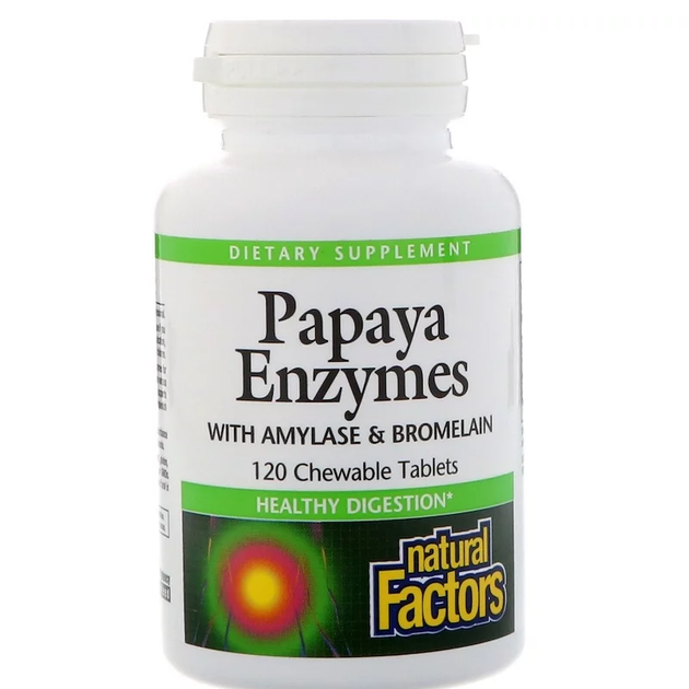 Біодобавка Natural Factors Травні ферменти папайї (Papaya Enzymes) 120 жувальних таблеток NFS01749 - Фото 1 Біодобавка Natural Factors Травні ферменти папайї (Papaya Enzymes) 120 жувальних таблеток NFS01749 - зображення 1
