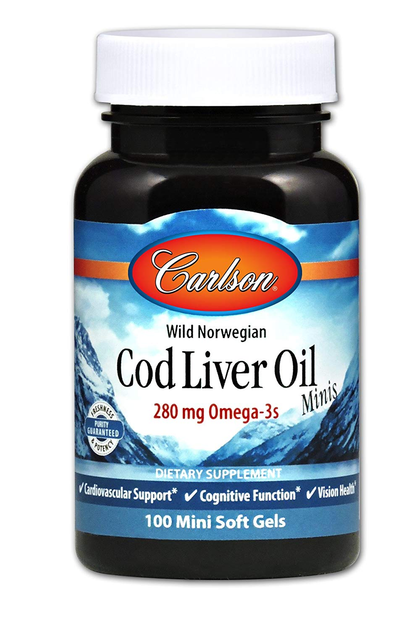 Биодобавка Carlson Labs Норвежский рыбий жир (Cod Liver Oil) 100 капсул ...