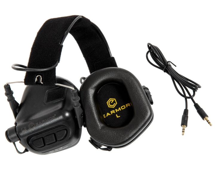 Активные наушники стрелковые Earmor M31 Black + Premium крепление на каску шлем (универсальное) (125963) - изображение 2