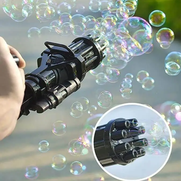 Пістолет іграшковий кулемет для мильних бульбашок Bona Bubble gun Gatling чорний - зображення 6