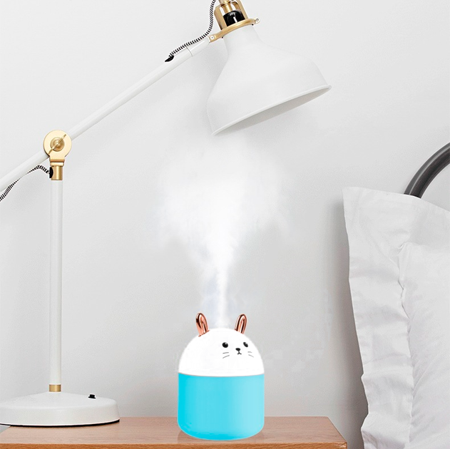 Увлажнитель воздуха с функцией детского ночника и аромадиффузора Aroma Humidifier Cat c подсветкой LED 3в1 на 250 мл Котик Белый - изображение 10