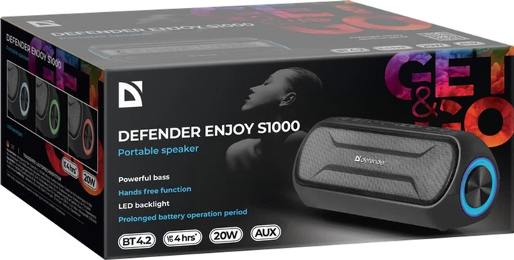 Портативна колонка Defender Enjoy S1000 20W Black (4714033656887) - зображення 6