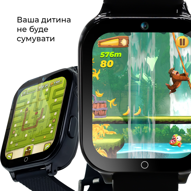 Детские смарт-часы JETIX DF100 Pro c 4G видеозвонком, виброзвонком и влагозащитой IP67 - Black - изображение 5
