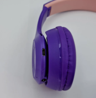 Детские беспроводные Bluetooth наушники CAT P47M фиолетовые - изображение 6