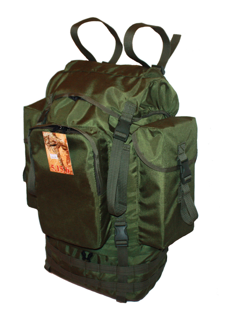 Туристичний армійський супер-міцний рюкзак 5.15.b 65 літрів Олива 1200 ден оксфорд - зображення 1