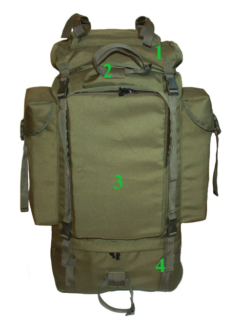 Тактичний туристичний армійський супер-міцний рюкзак 5.15.b на 100 літрів олива. - зображення 2