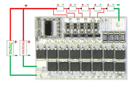 Контроллер BMS 5S 50А с балансировкой - Фото 3 Контроллер BMS 5S 50А с балансировкой - изображение 3