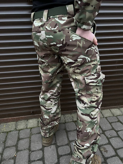 Тактические штаны soft shell мультикам ВСУ Premium, Военные штаны мультикам ЗСУ, Тактические штаны на флисе 56р. - изображение 2