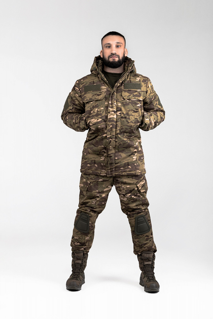 Зимова військова тактична форма Shumeru комплект бушлат і штани М камуфляж мультикам - зображення 1