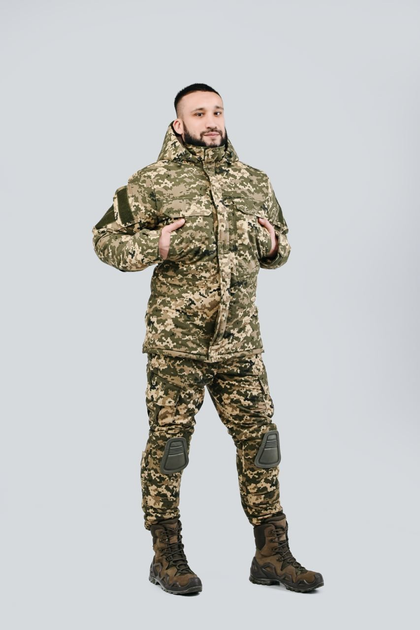 Зимняя военная тактическая форма Shumeru комплект камуфляж пиксель ( бушлат и штаны ) размер M - изображение 1