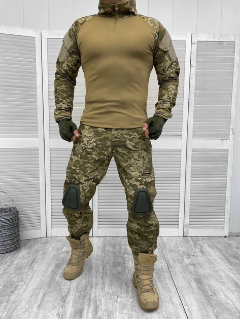 Тактический летний военный костюм Single Sword ( Убакс с рукавом + Штаны ), Камуфляж: Пиксель ВСУ, Размер: L - изображение 1