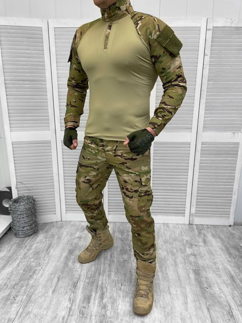 Тактический летний военный костюм Flash ( Убакс с рукавом + Штаны ), Камуфляж: Мультикам, Размер: XXL - изображение 1