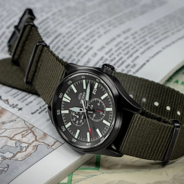 Чоловічий наручний годинник Orient RA-AK0403N10B Чорний\Олива - зображення 2