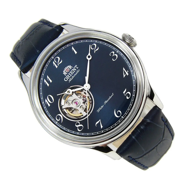 Мужские часы с кожаным ремешком Orient RA-AG0015L10B Серебро\Синий - изображение 2