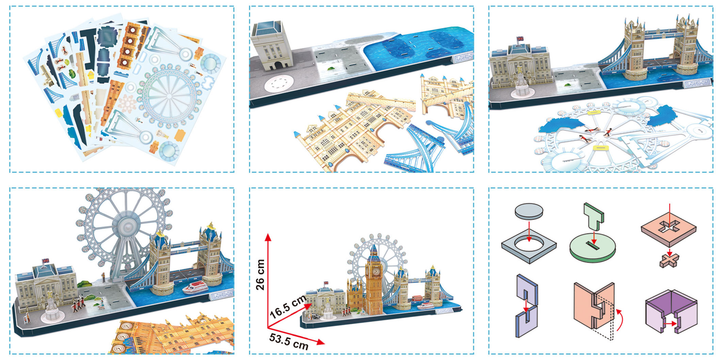 Puzzle 3D CubicFun City Line Londyn (MC253h) (6944588202538) - obraz 3